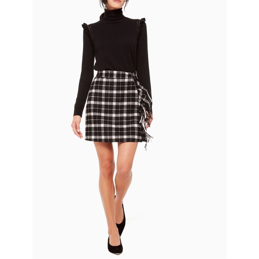 Kate spade ♠️ black and white wool mini skirt size 4